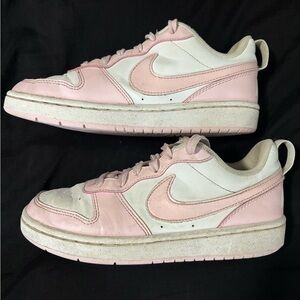 Kids Nike Pink and White Air Forces